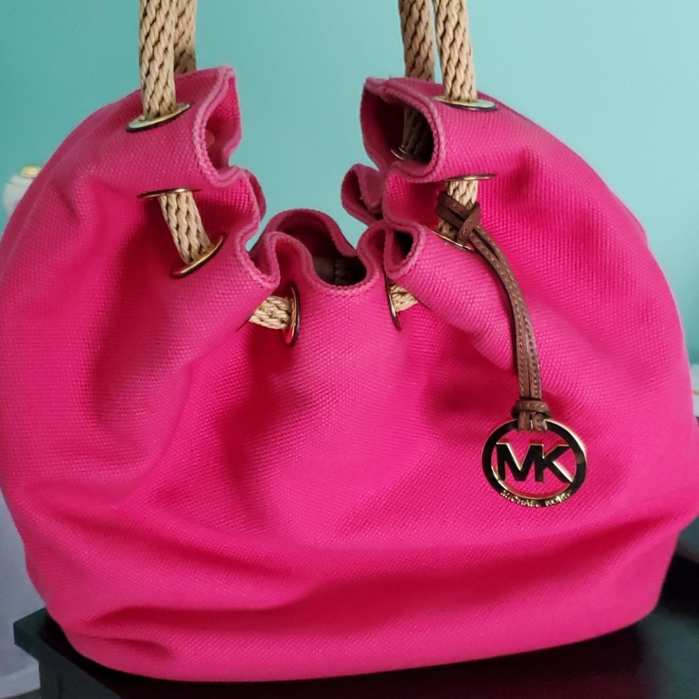 Michael Kors Pink summer canvas bag